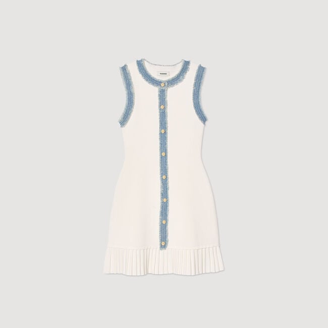 Short knit dress with ruffles