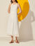 Long backless dress and lace trim