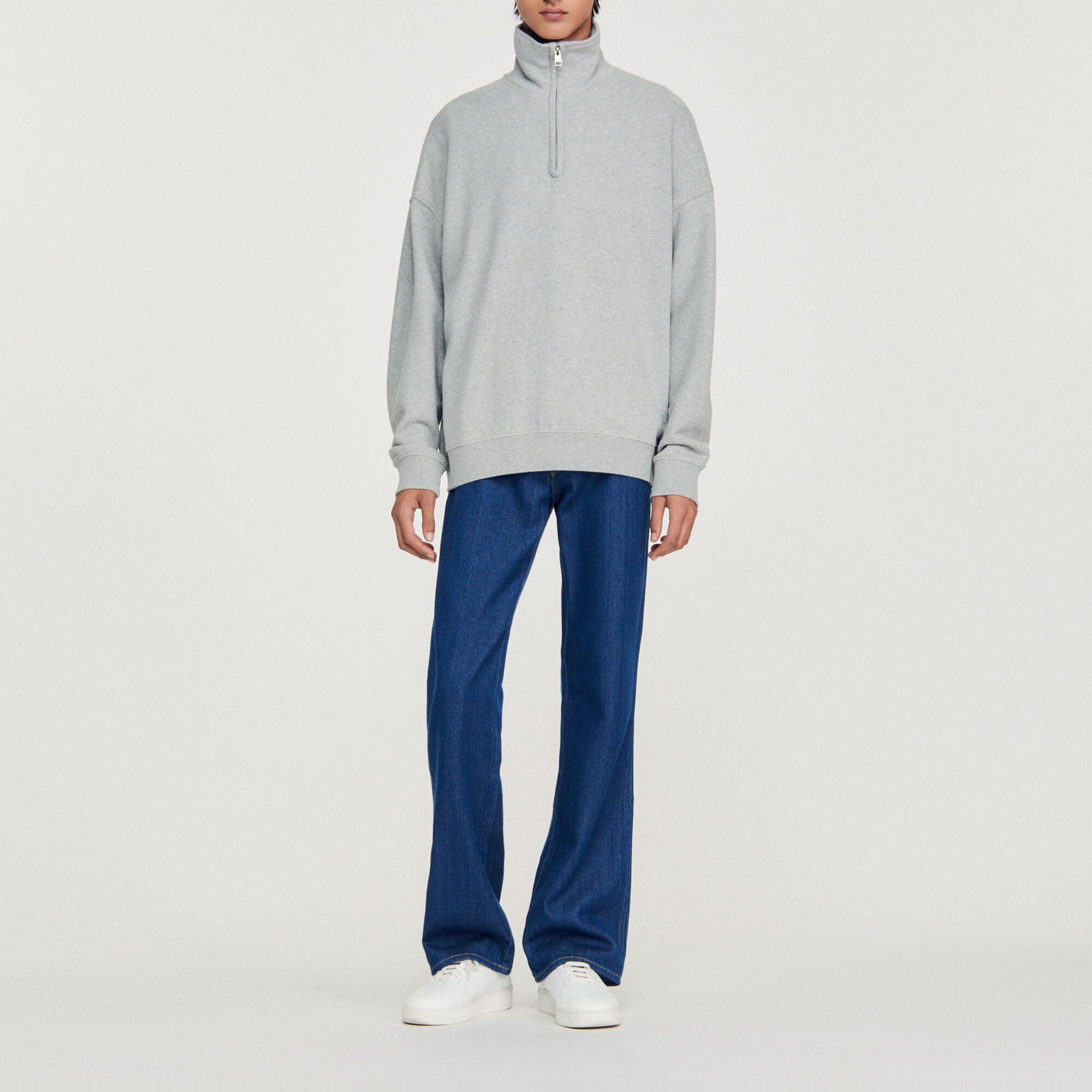 Oversized trucker-style sweatshirt