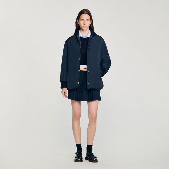 Puffer jacket with teddy collar