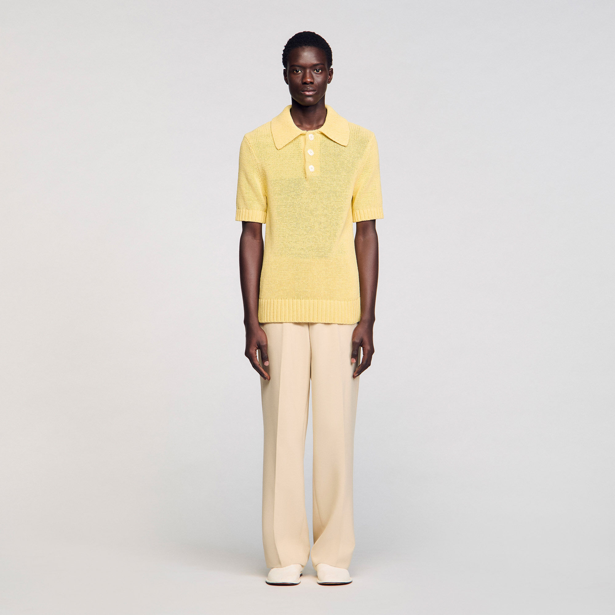 Knit polo shirt