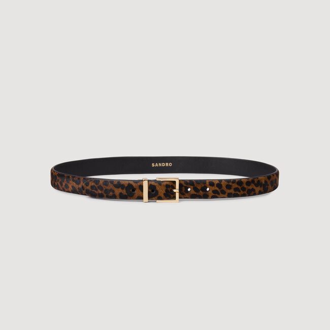 Pony effect leather belt