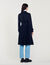 Trench coat with pleated inset
