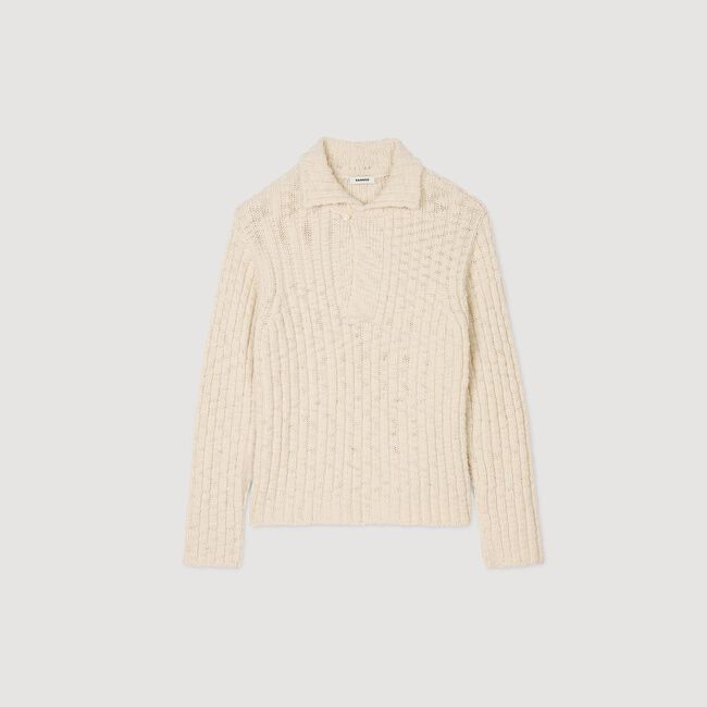 Chunky knit polo neck jumper