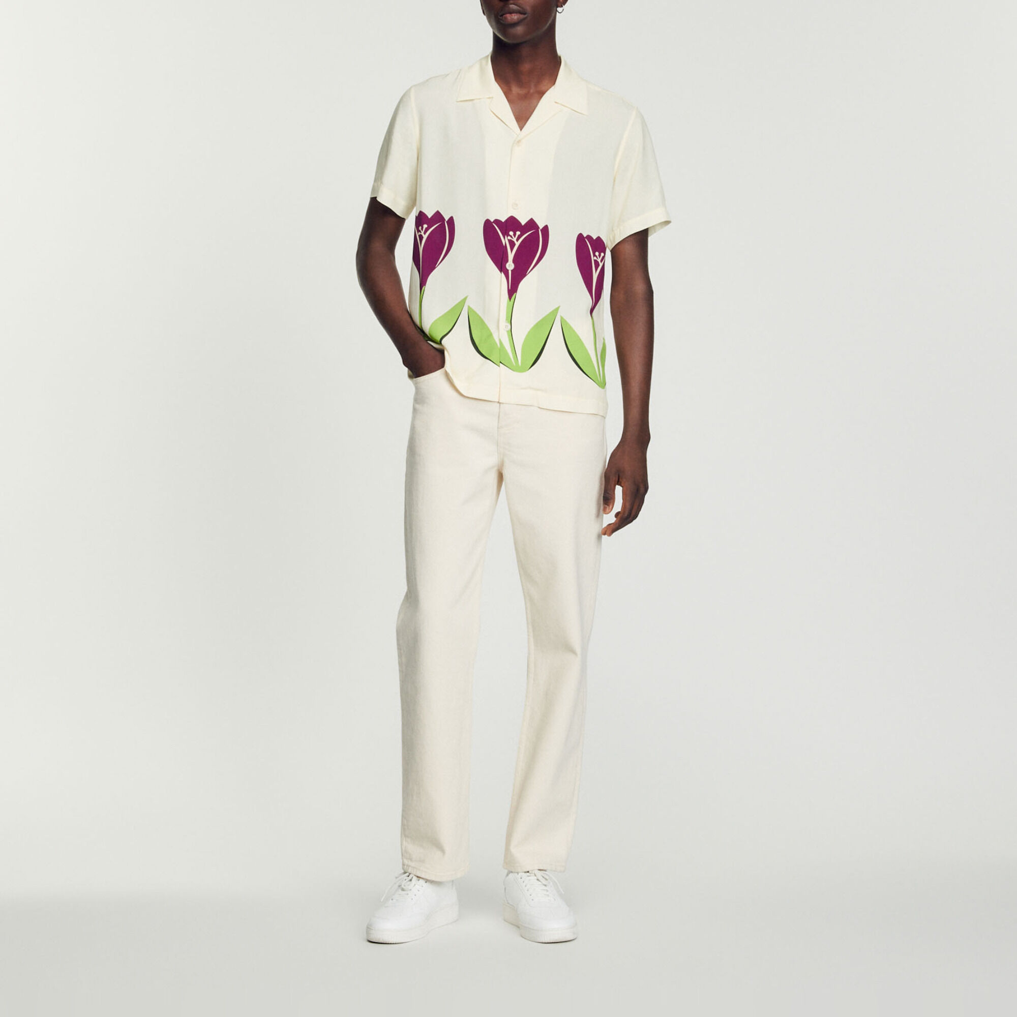 Floaty shirt with tulip print