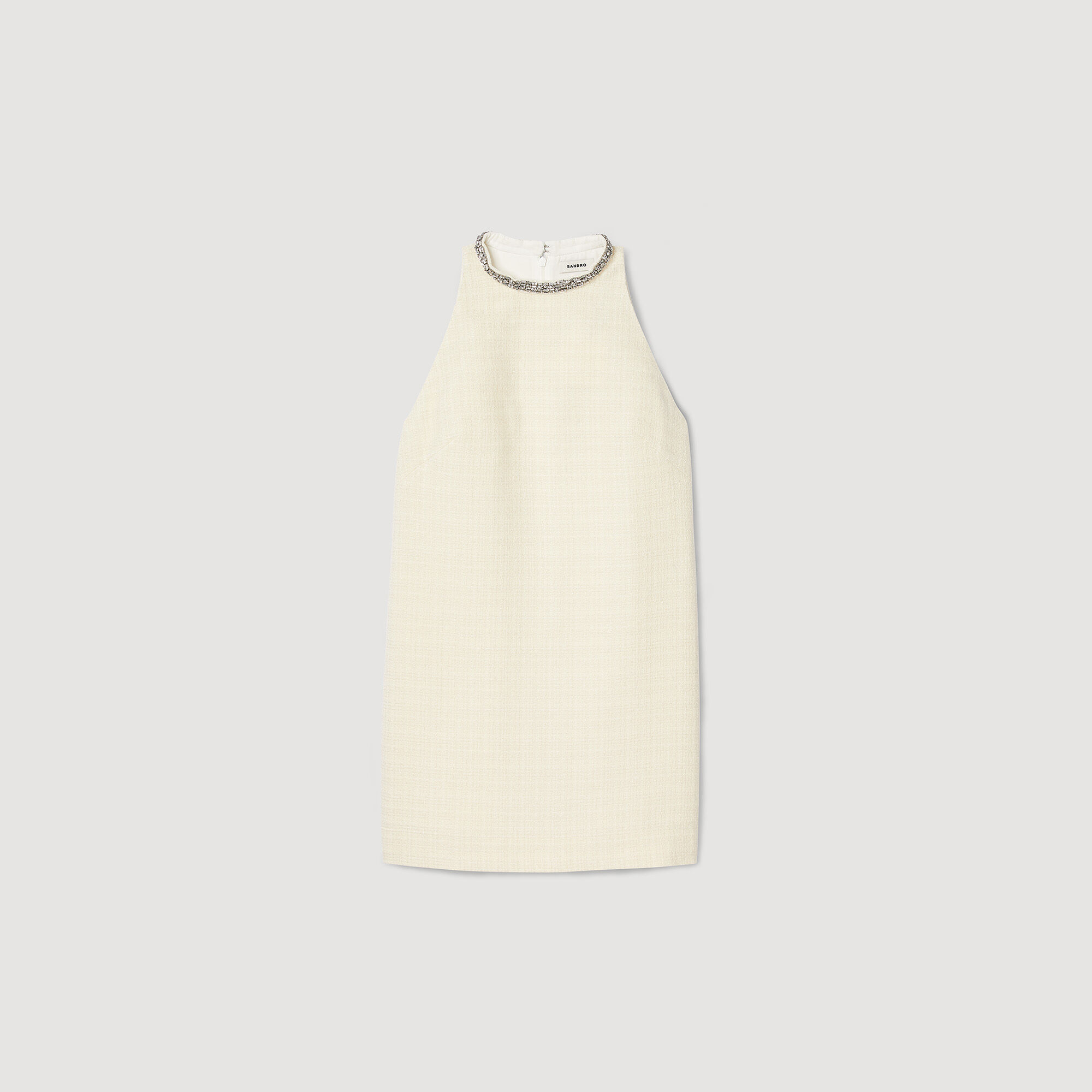 Dress with jewellery collar