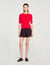 Short-sleeve ribbed jumper