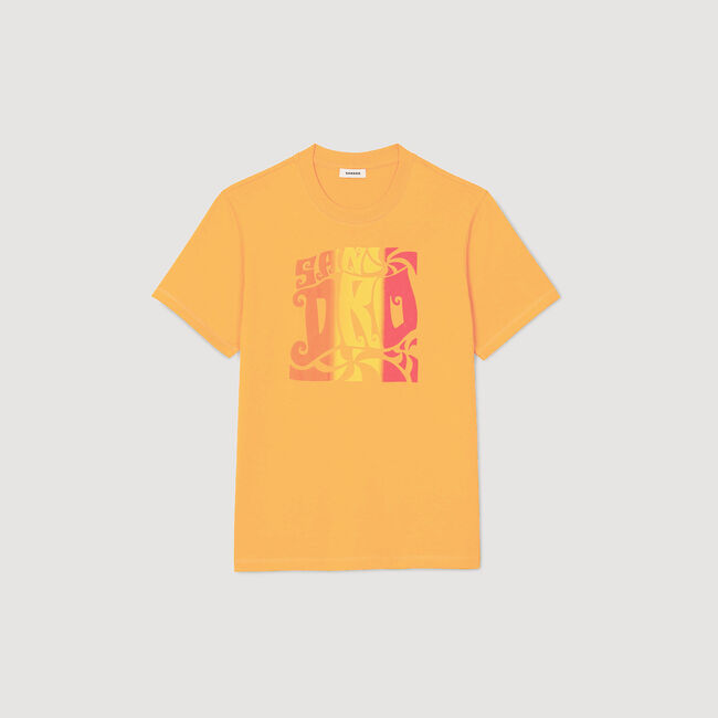 Wave print cotton T-shirt