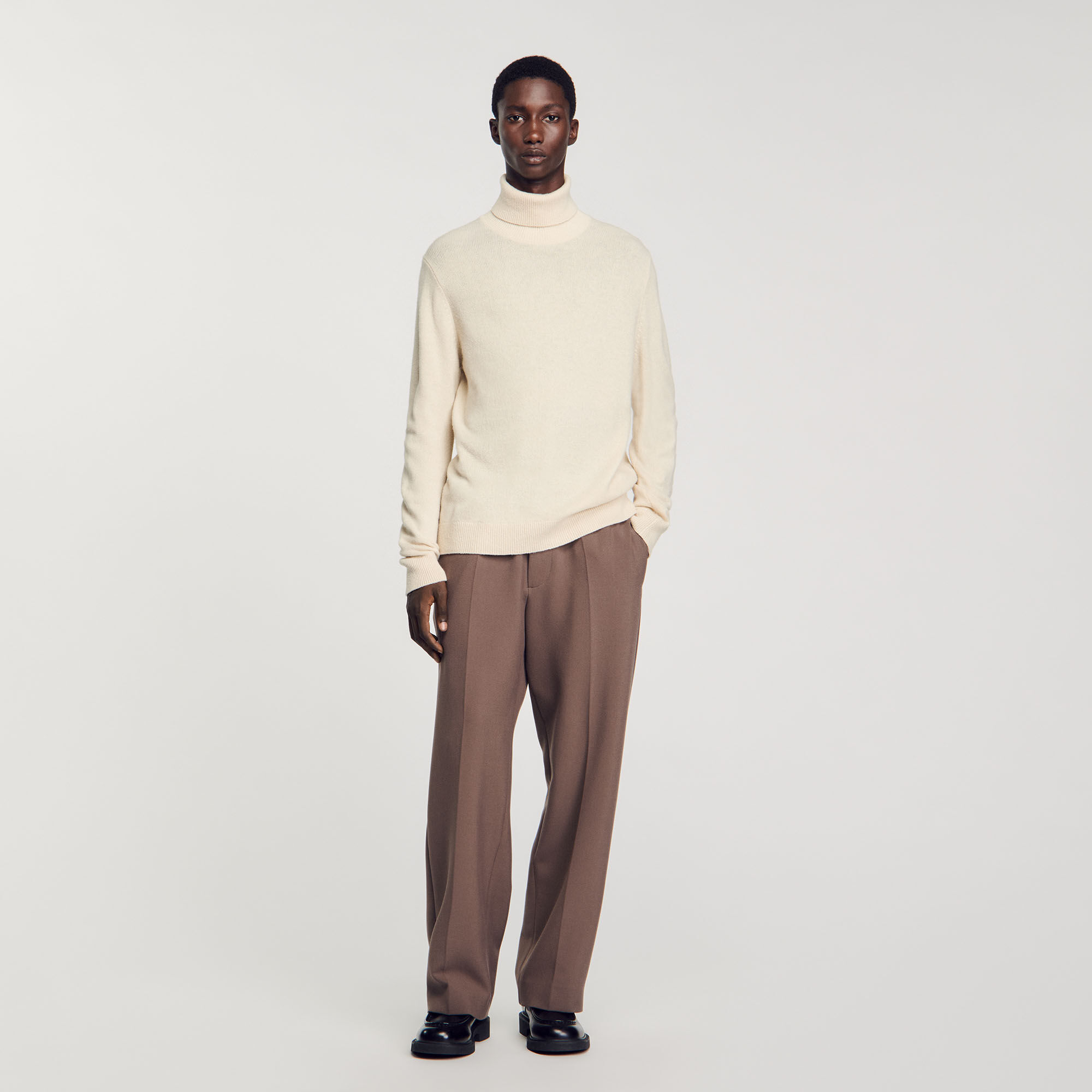 Trousers Pantalon Jersey Homme Men's Pleated Wide Trousers