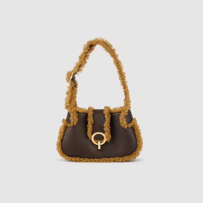 Leather and shearling Janet bag