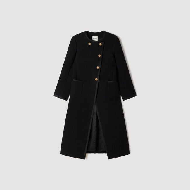 Tweed coat with jewel buttons - Women | Sandro