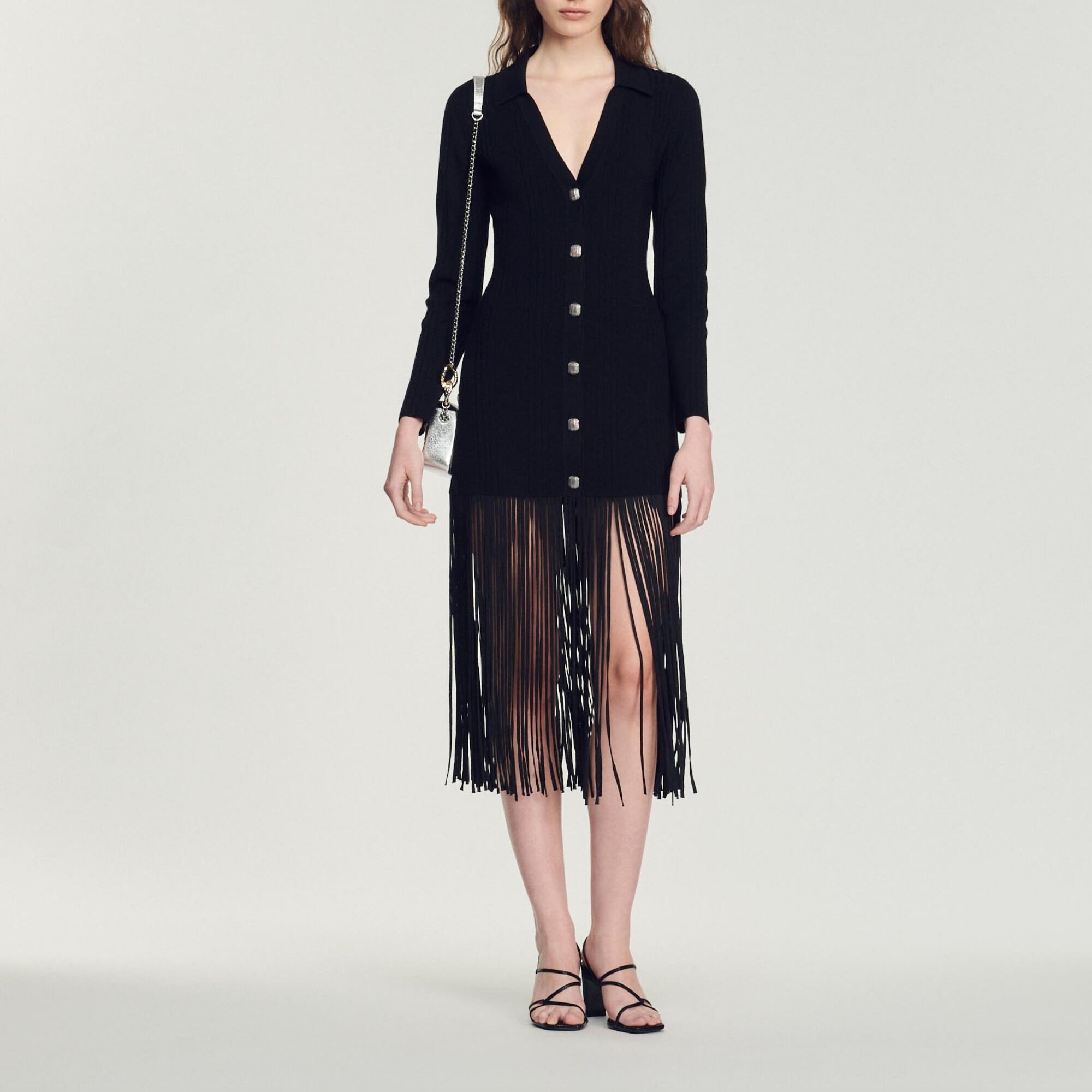 Velour knit dress