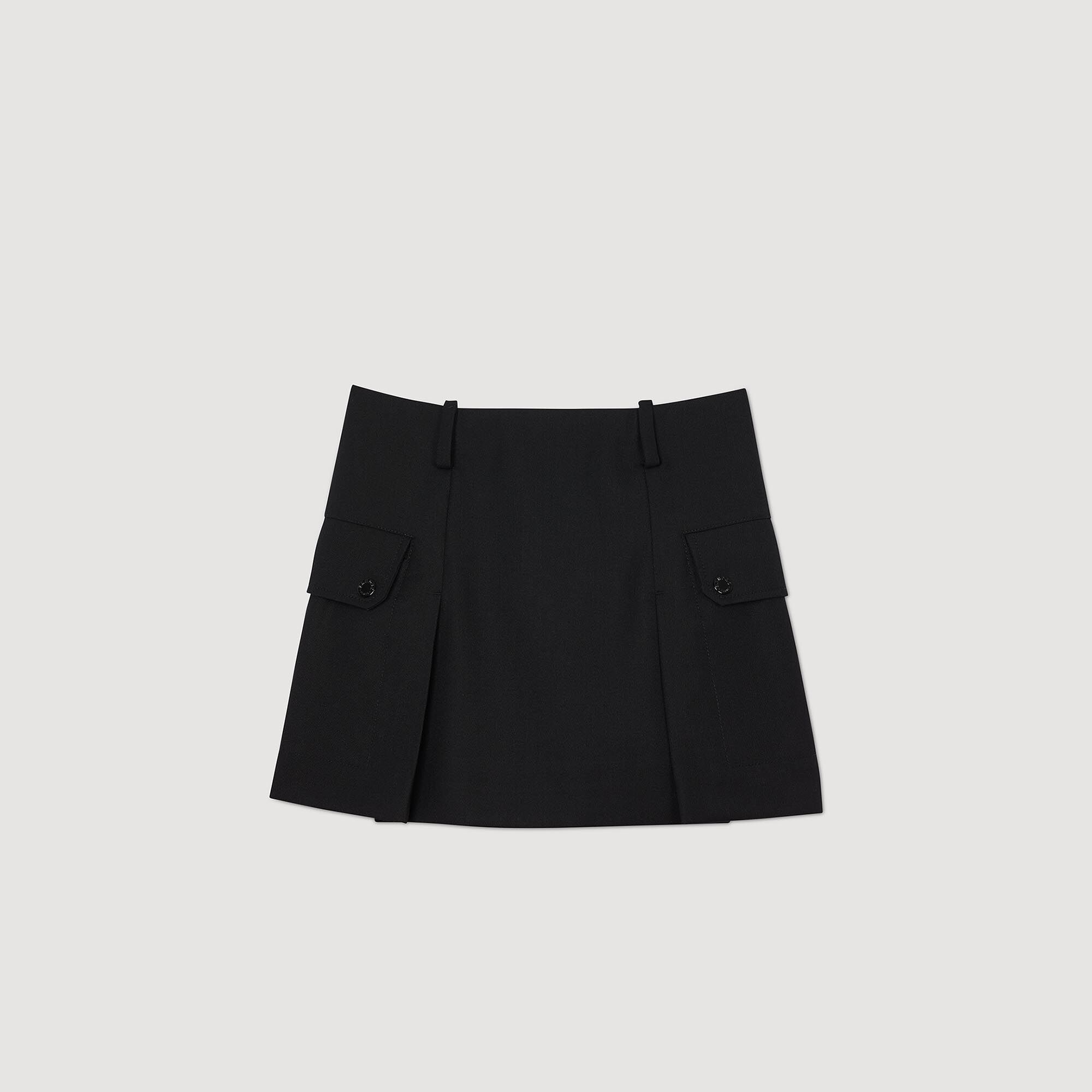 【PORTERNA】Party truffle short skirt Short skirt with pockets black / gray For Women | Sandro Paris