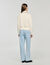 Contrast polo-neck knit jumper