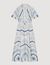 Spiral-motif silk midi dress