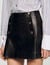 Short aged leather skirt