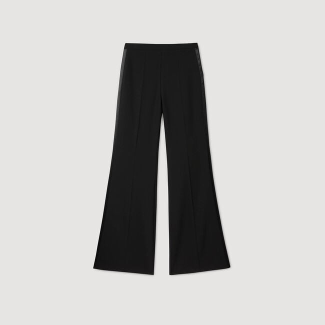 Satin stripe suit trousers