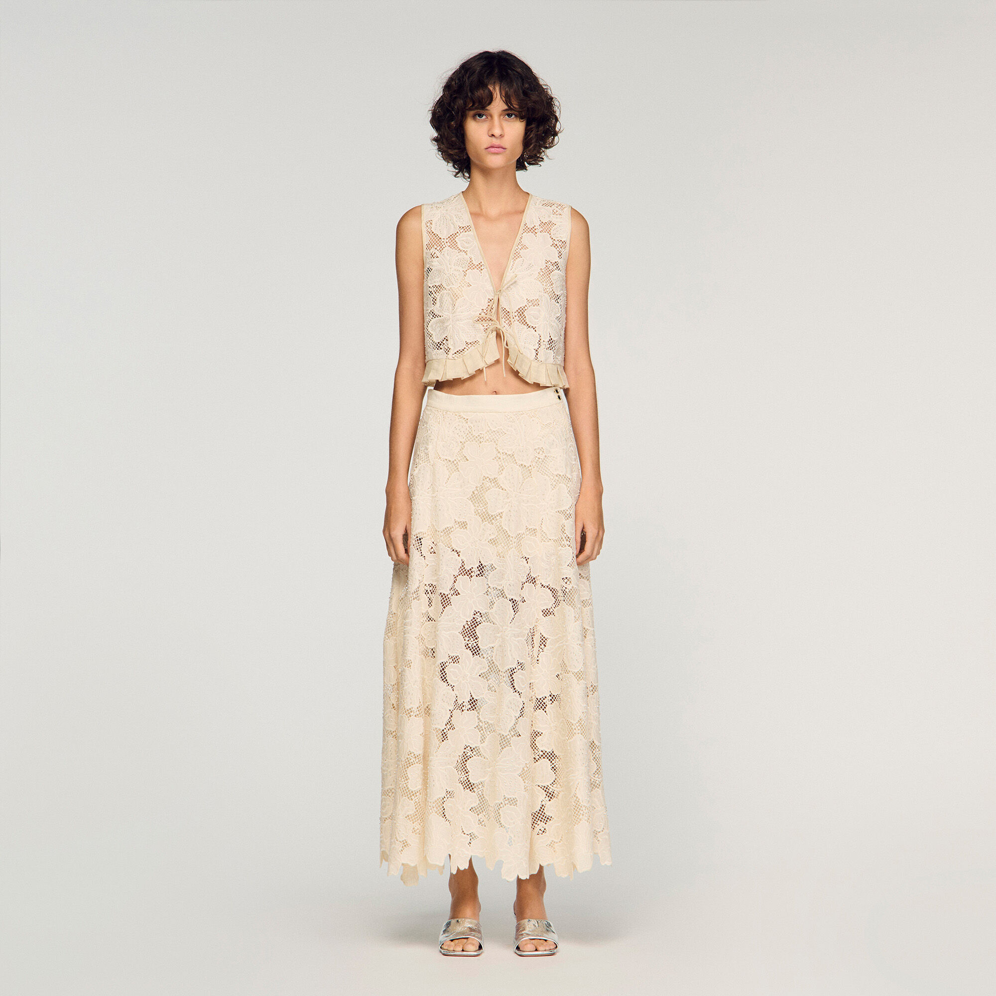 Long guipure skirt