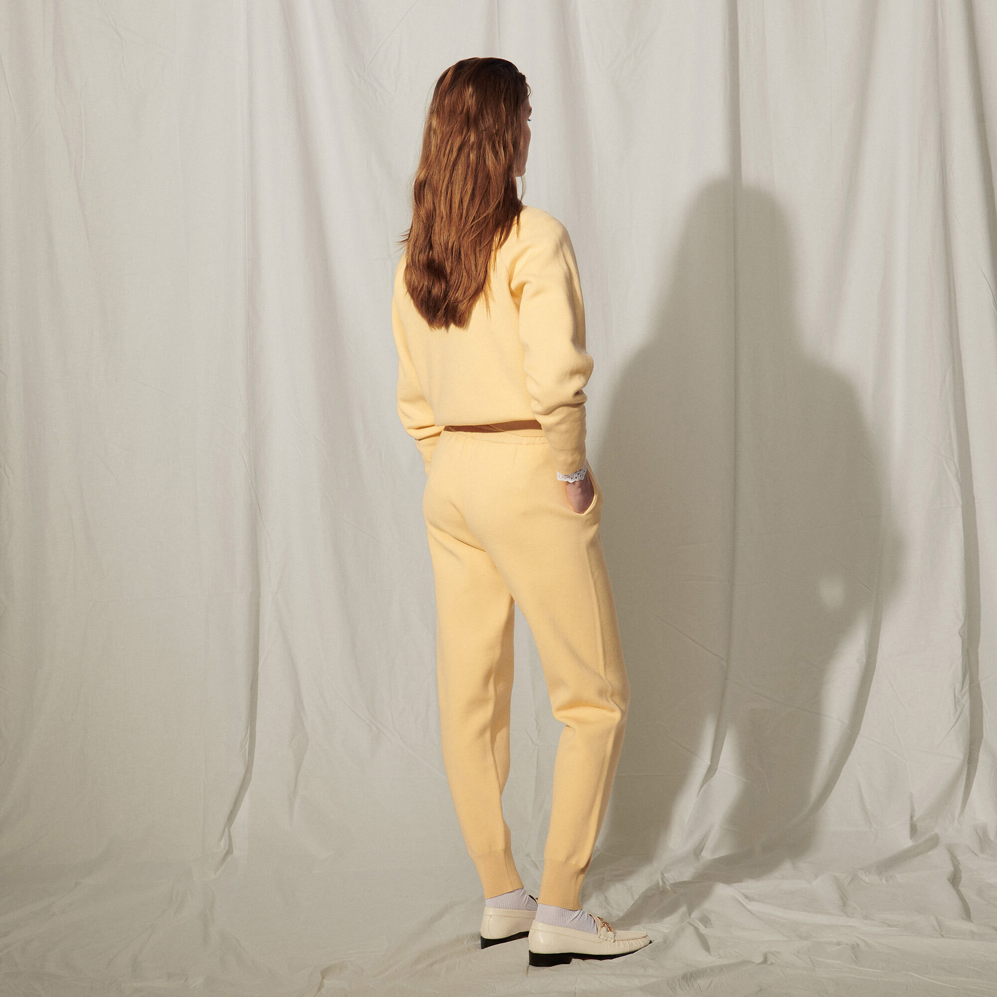 Knit jogging bottoms with embroidery