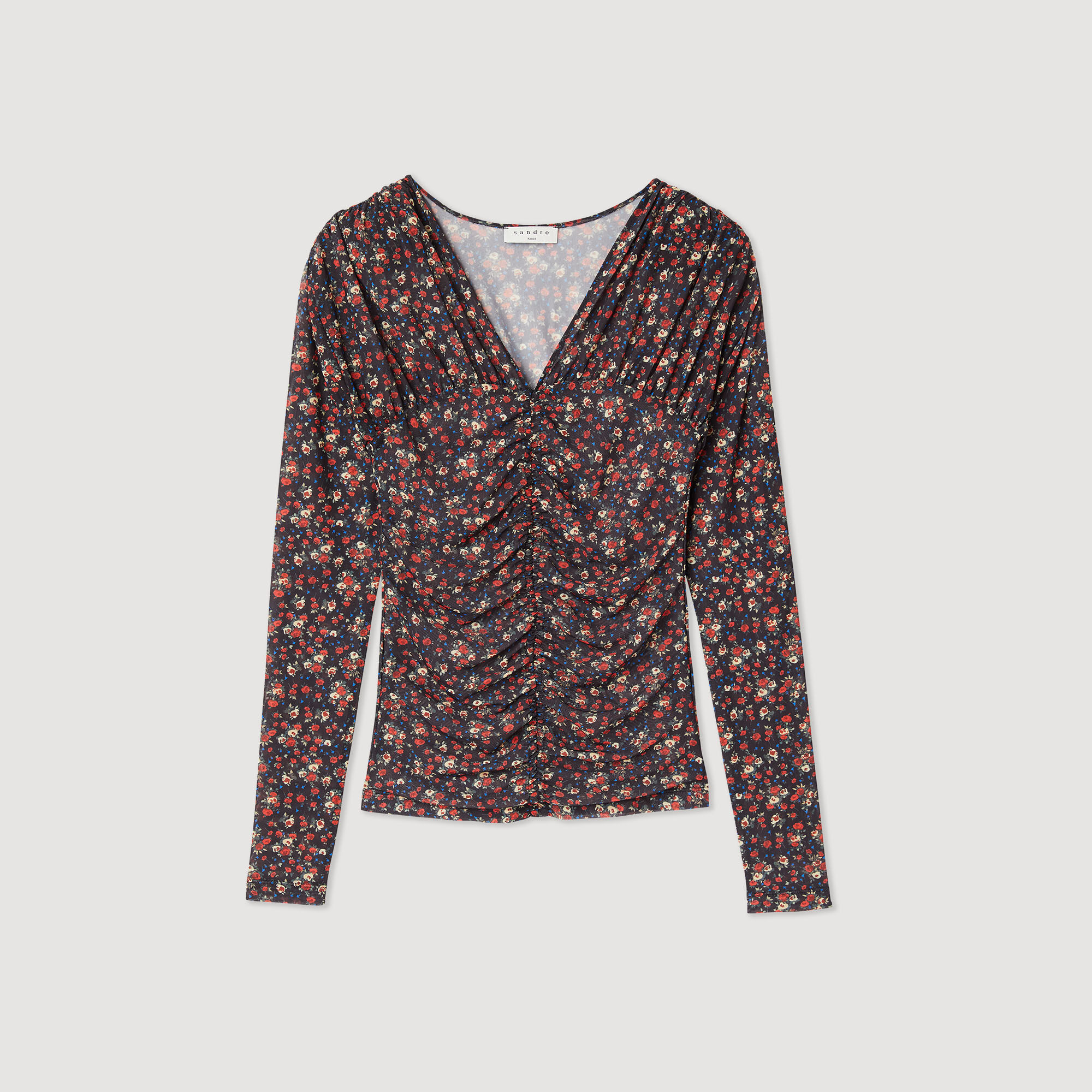 Floral tulle top