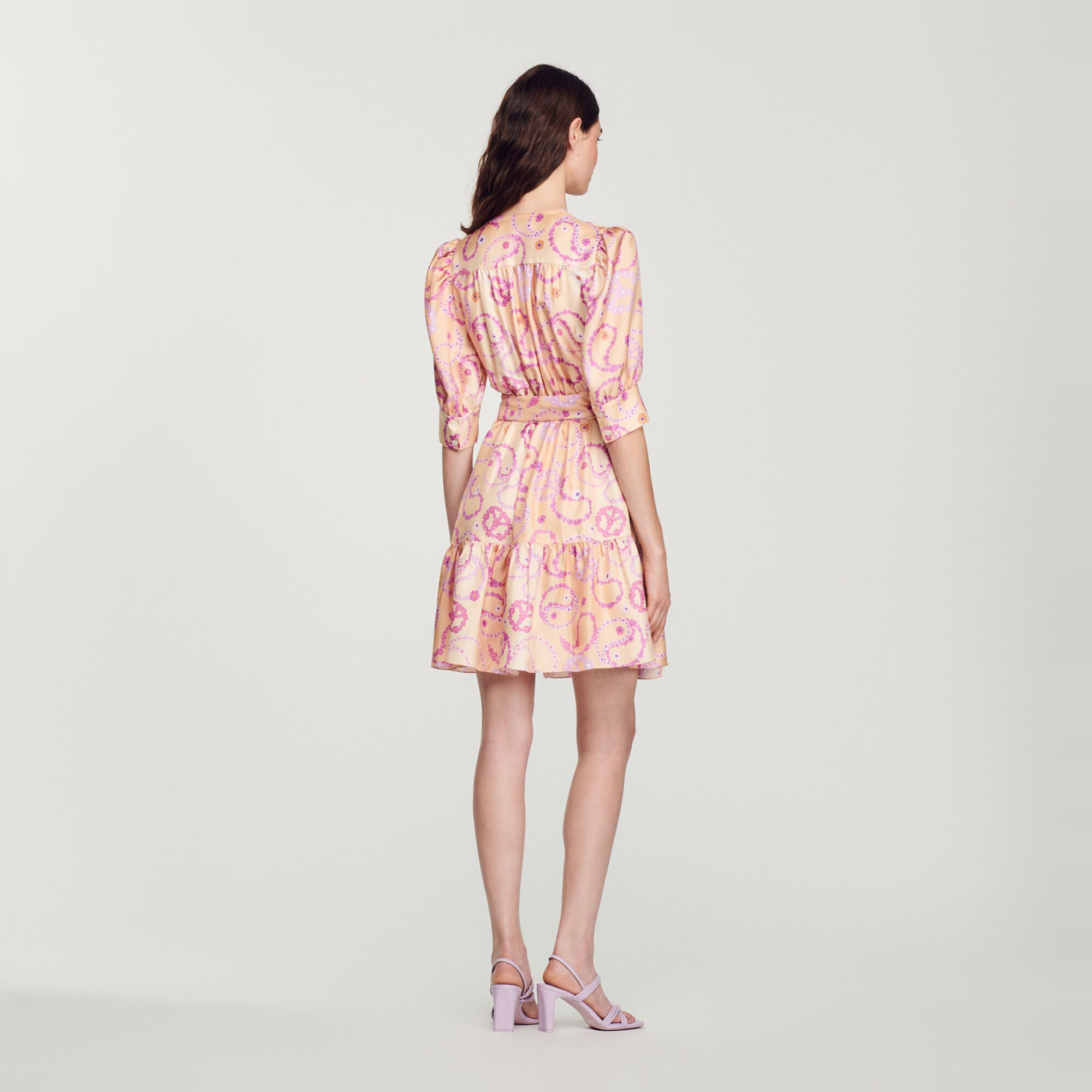 Silk dress with Peace & Love print