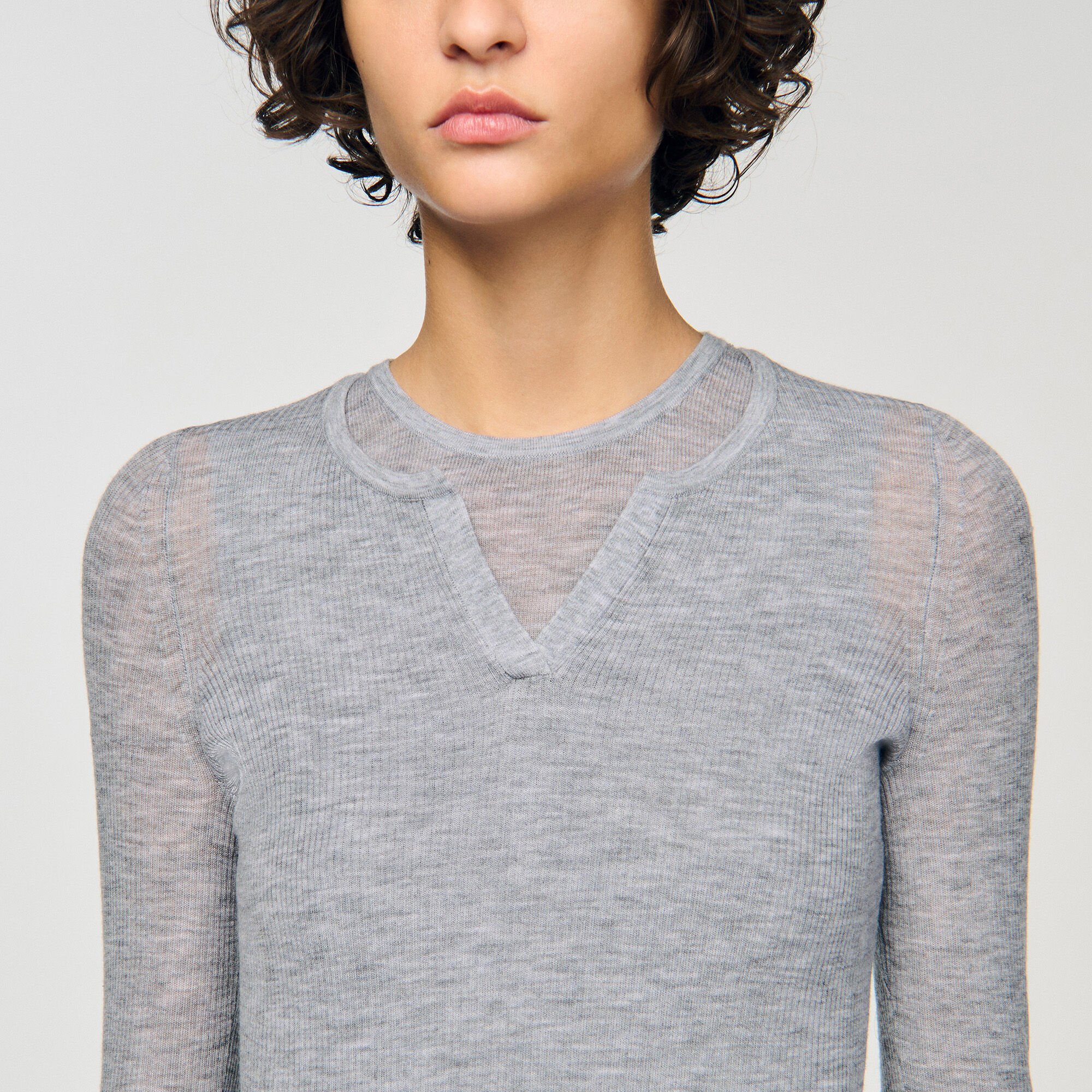 Wool layered effect jumper