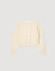 Cropped fluffy knit cardigan