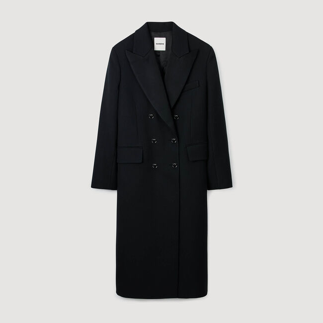 Long coat with satin lapels