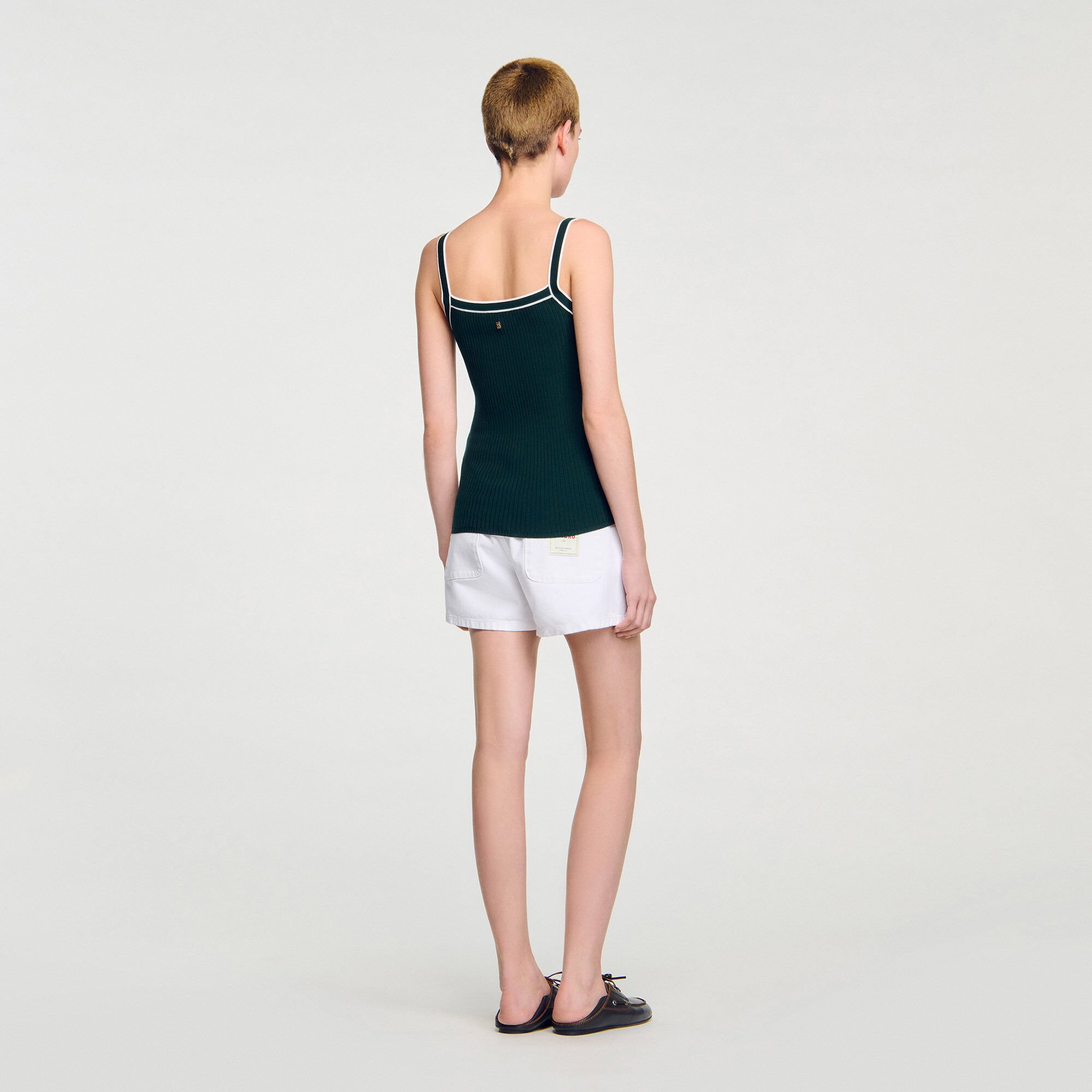 Two-tone knit vest top