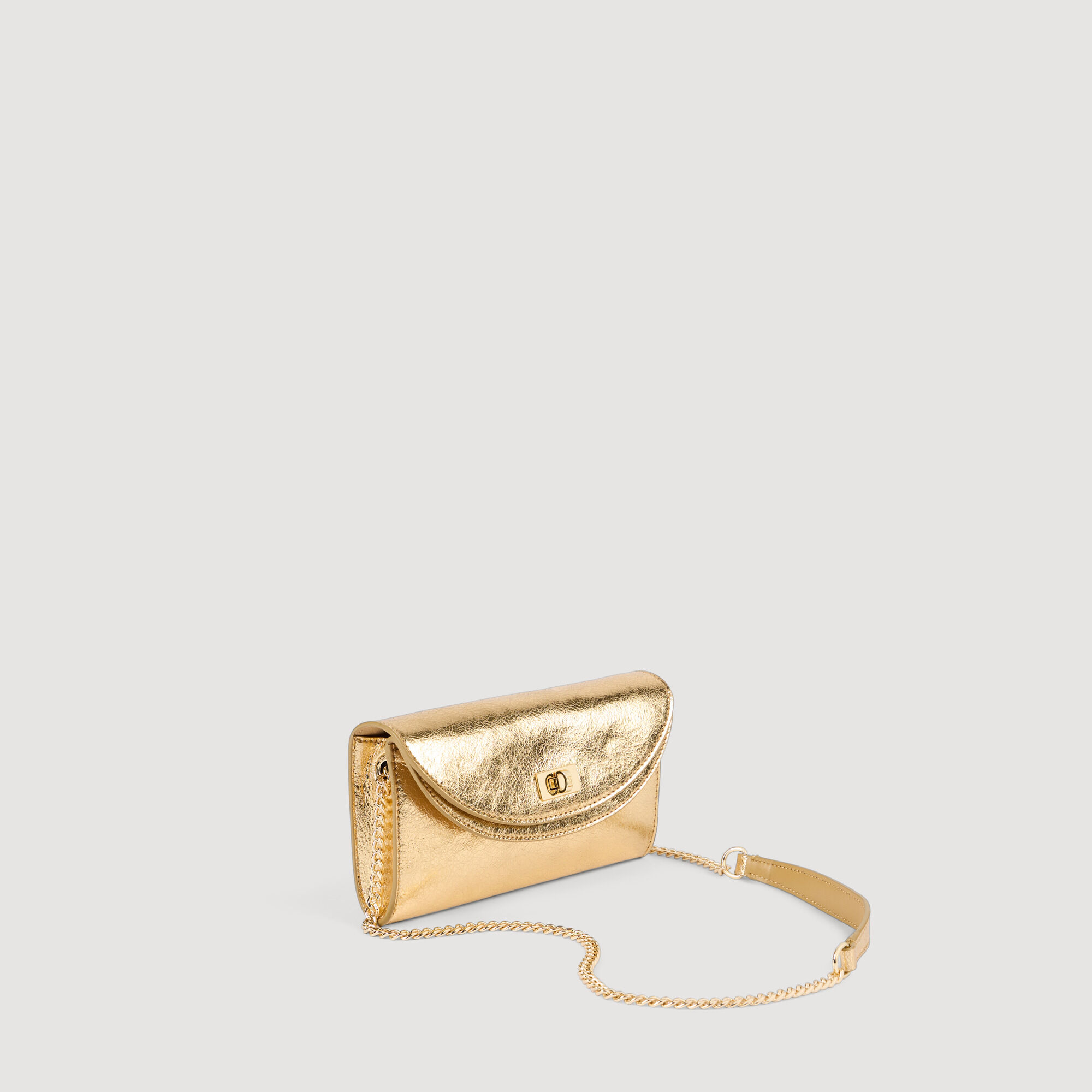Mambo metallic leather clutch
