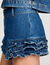 Ruffled denim shorts