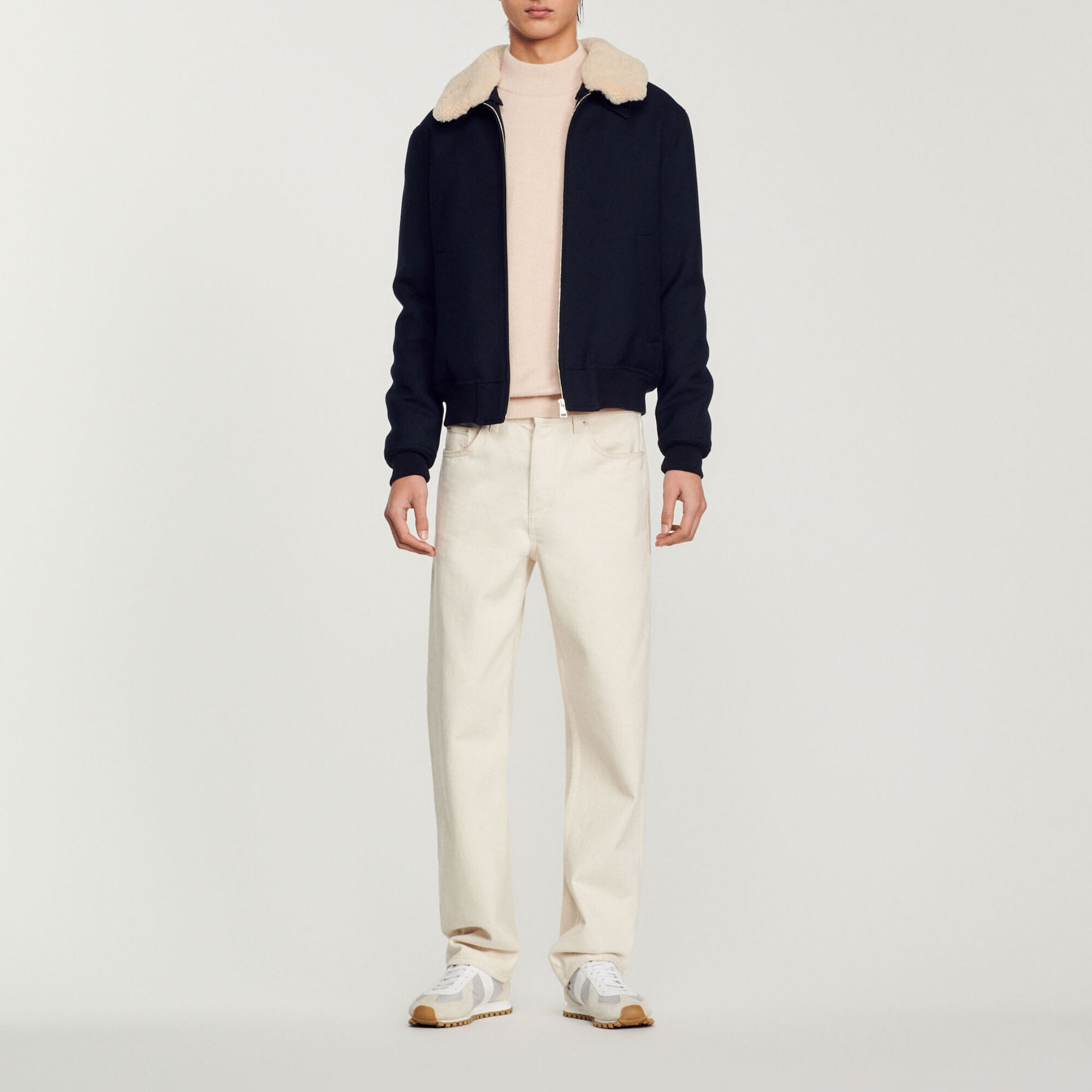 【海外限定】Sandro 綿ジャケット☆Contrast-Collar Button-Down Sandro Contrast Collar Sweater | Saks Fifth Avenue