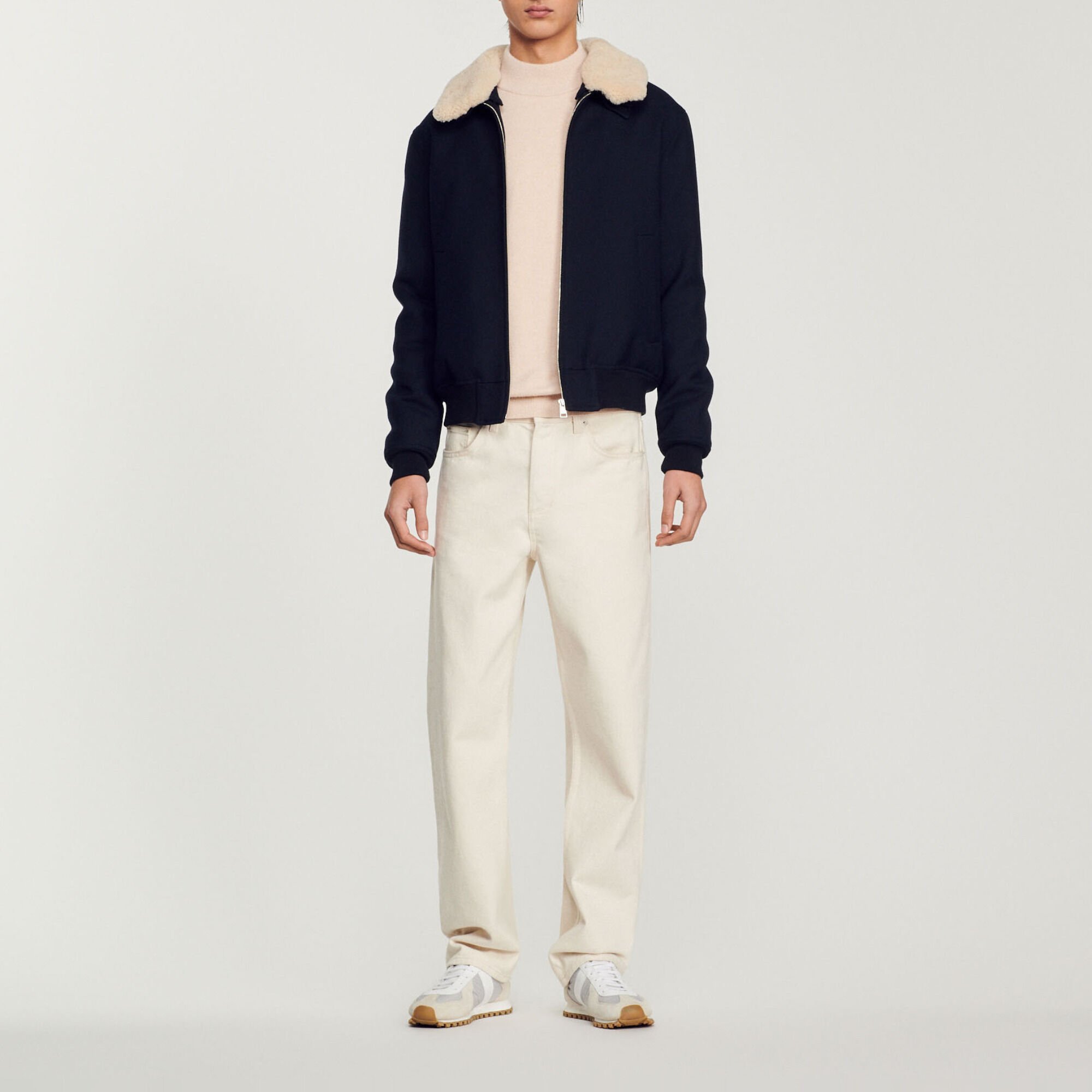 Jacket with removable collar