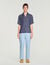 Striped boat neck shirt