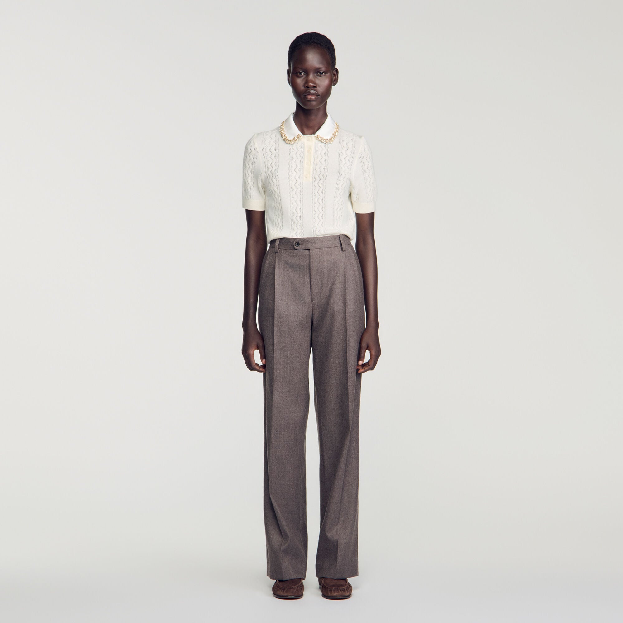 Jewellery-neck pointelle jumper - Women | Sandro
