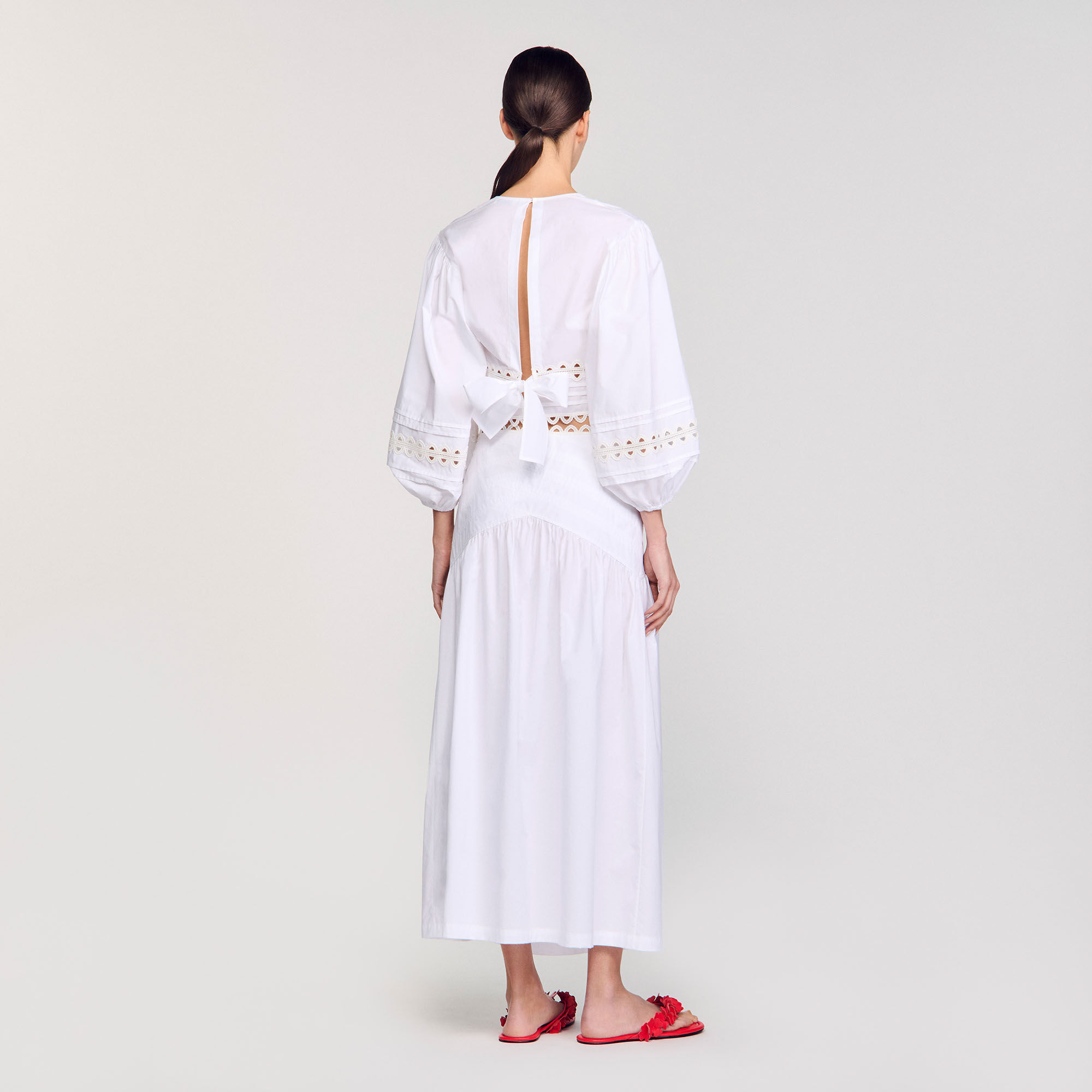 Long poplin skirt