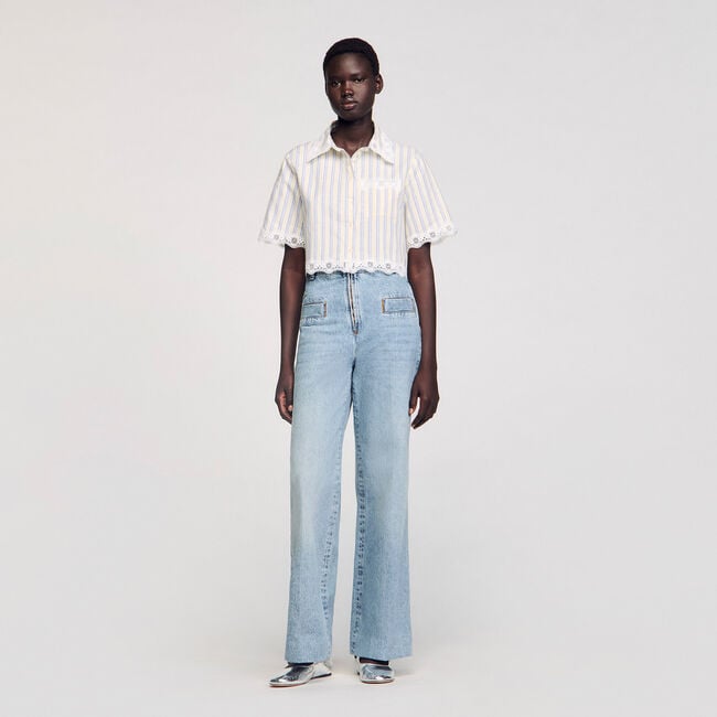 Striped cropped shirt