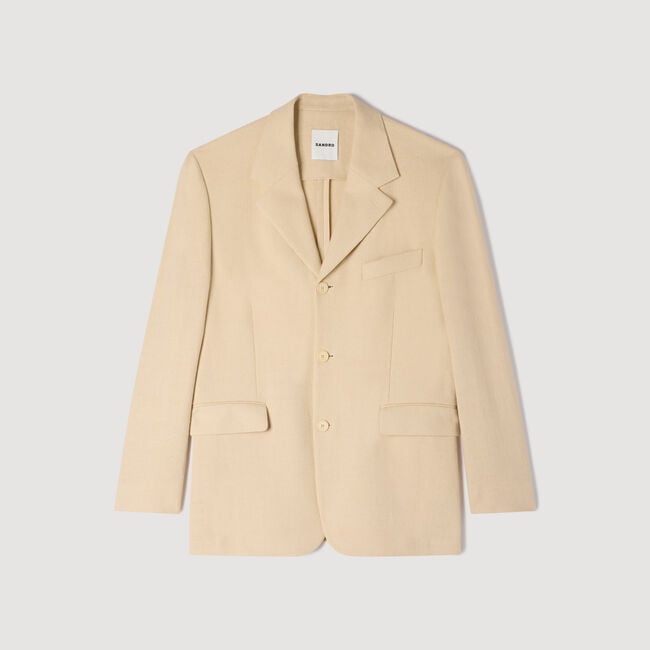 Oversized linen suit jacket