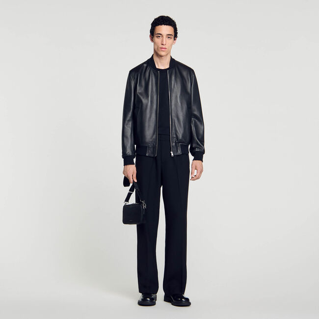 Grained leather jacket