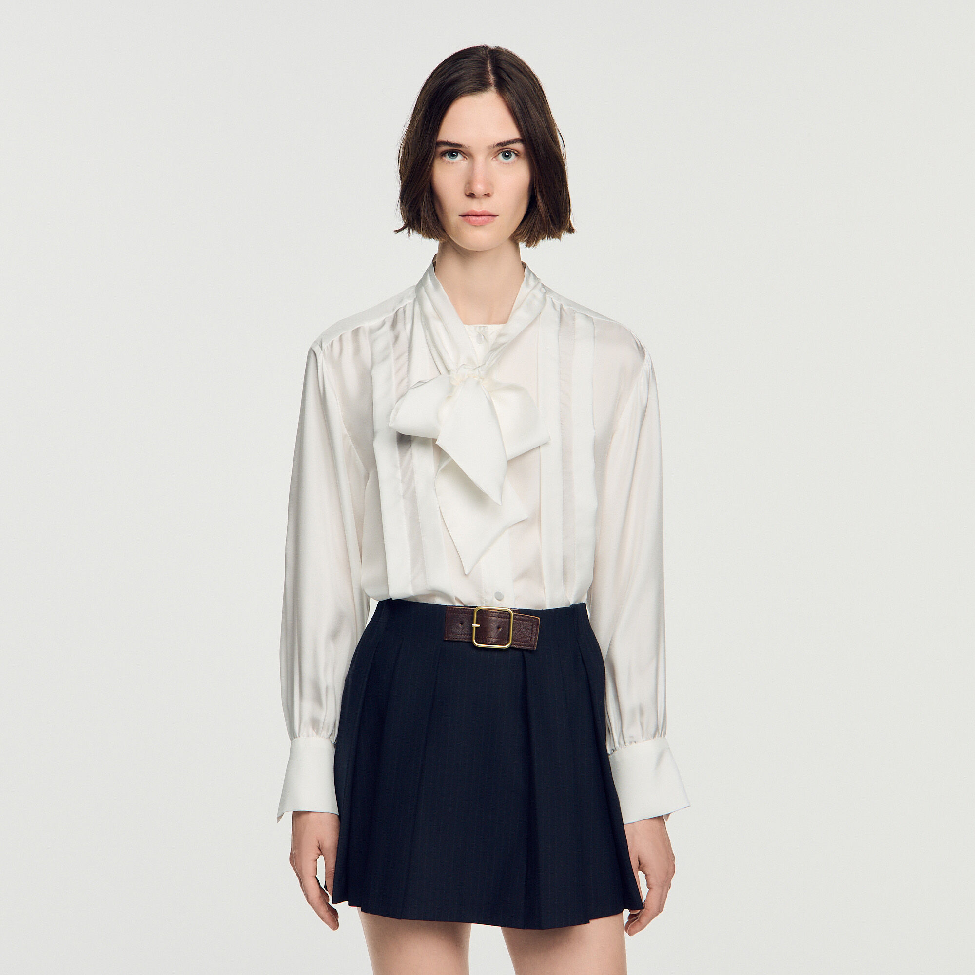Short pleated wool skirt - Women | Sandro