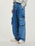 Faded wide-leg jeans