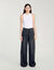 Wide-leg rhinestone jeans
