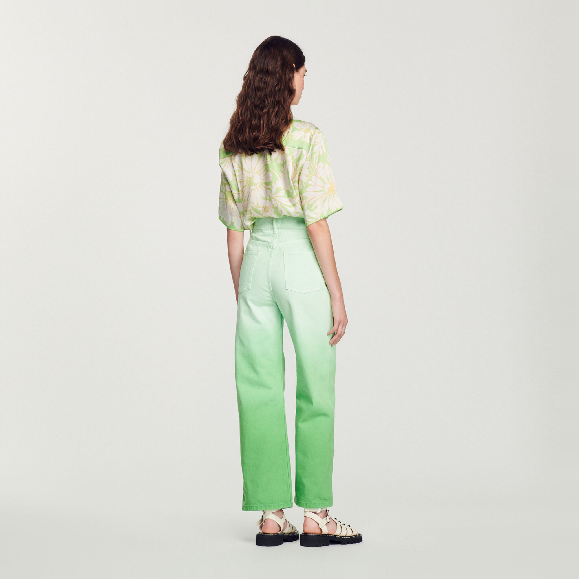 Straight-leg gradient-effect jeans
