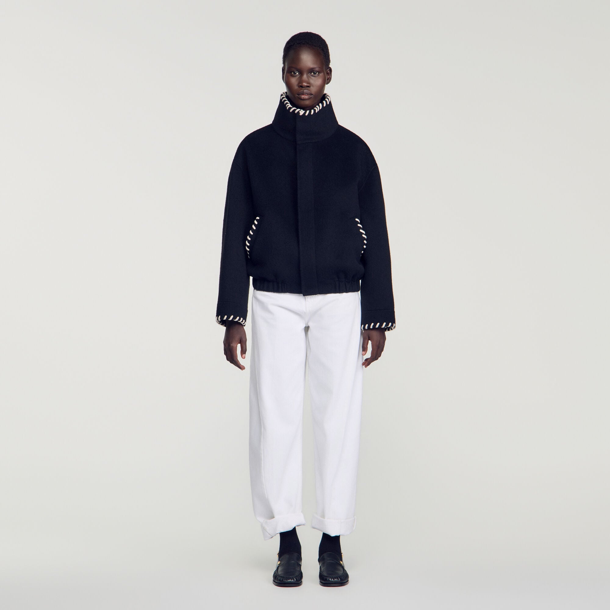 Jacket with topstitched details - Women | Sandro
