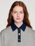 Jumper with denim collar