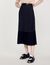 Long pleated wrapover skirt