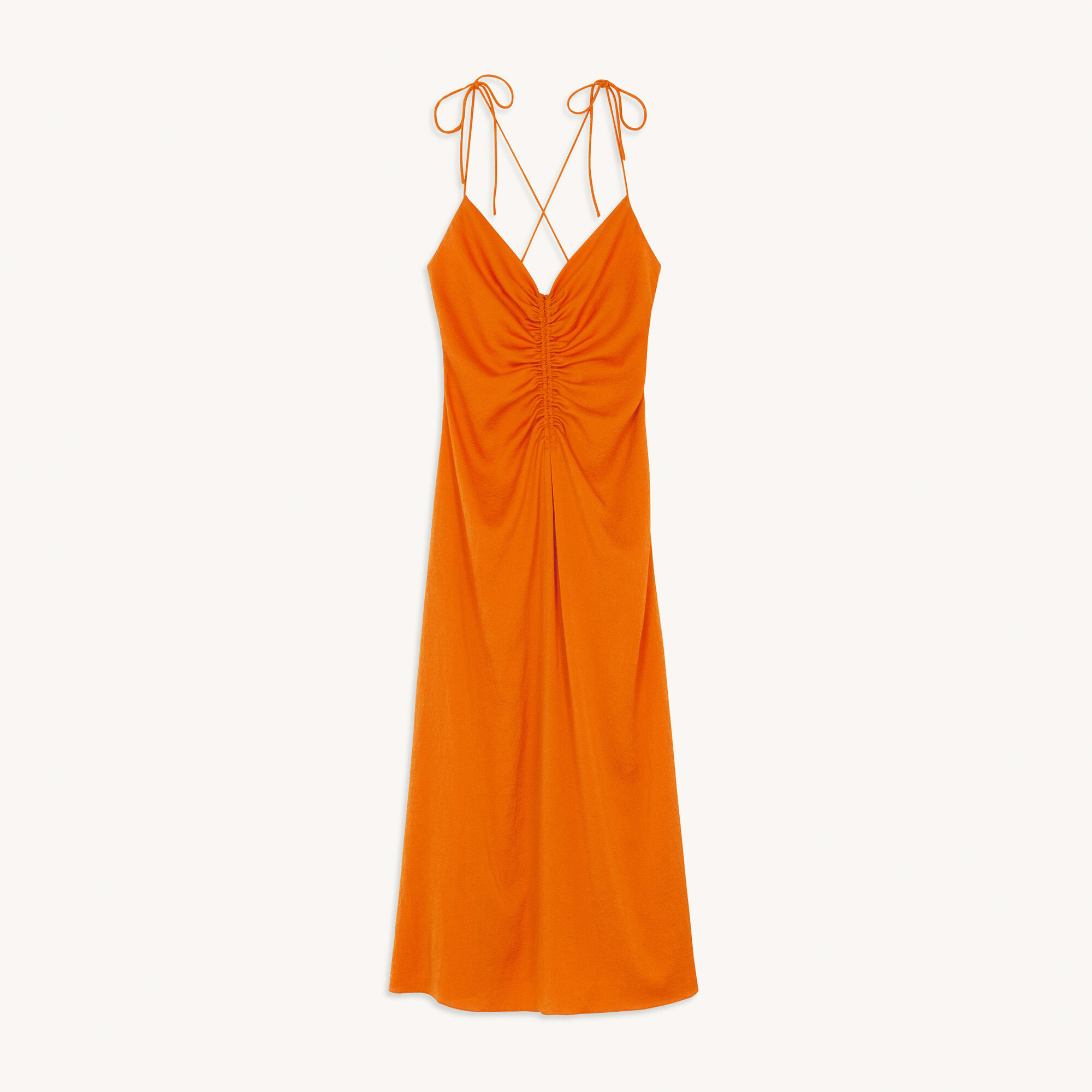 Midi dress with narrow straps