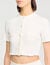 Cropped pointelle knit cardigan
