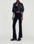 Flared velour knit trousers