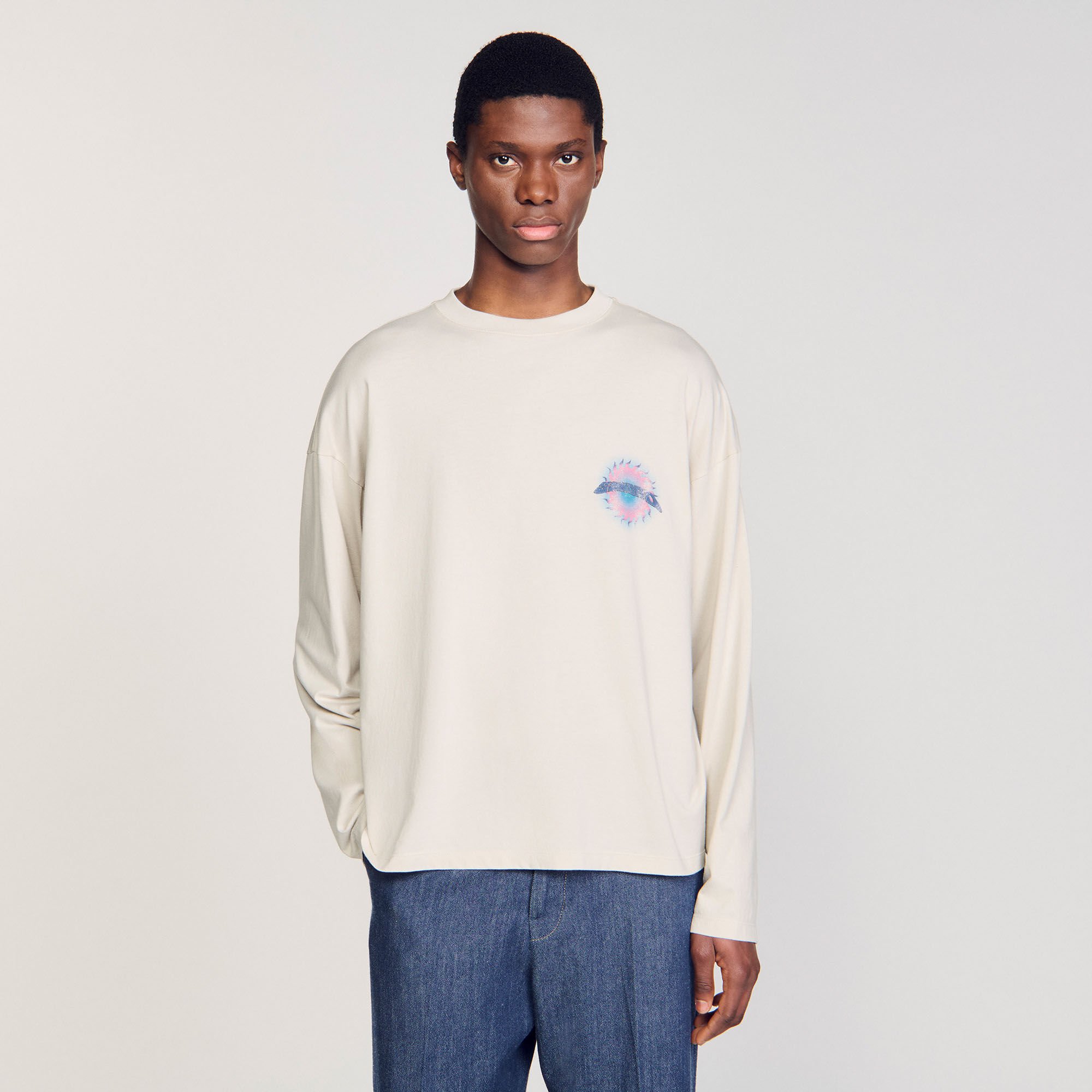 Sun motif T-shirt